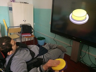 Paul waiting for the switch symbol and auditory cue to press the switch ...