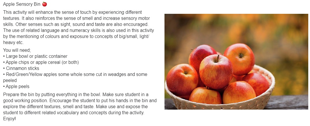  Making Apple Sensory Bin