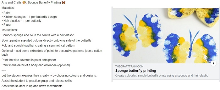 link to craft Sponge Butterfly Printing 