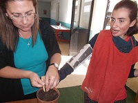 Theresa also planting her cuttings 