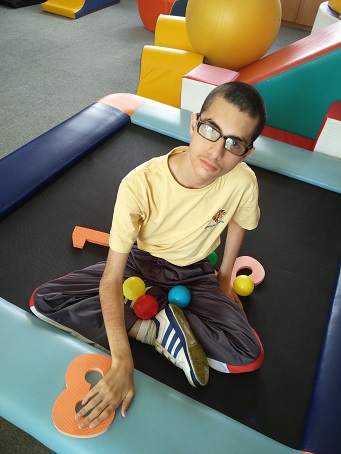 Dathan on the trampoline