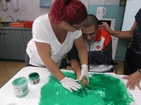 Isaac -  using tactile paint and different textures. 