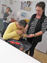 Isaac - during various cooking activities..